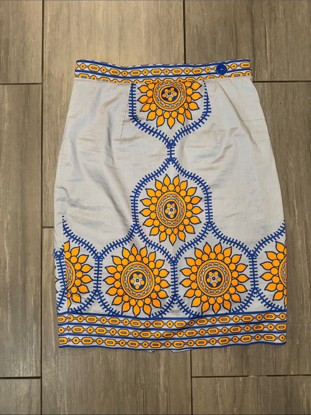 Plenty by Tracy Reese Anthropologie Women's Blue & Orange Printed Pencil Skirt